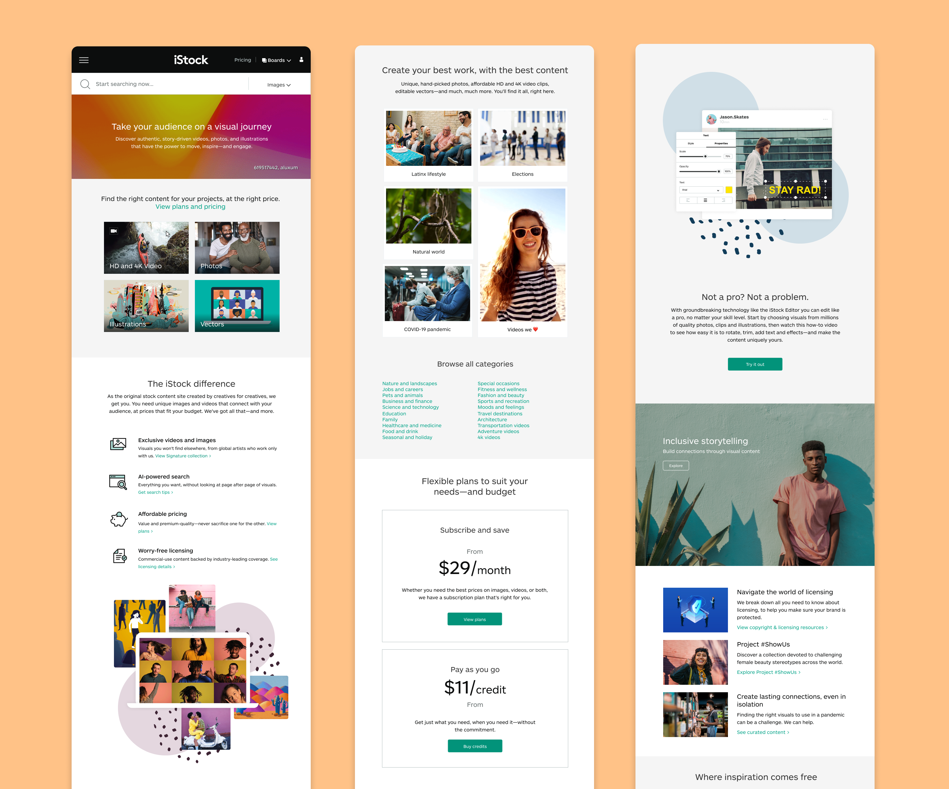 The video-forward redesign for tablet and mobile view
